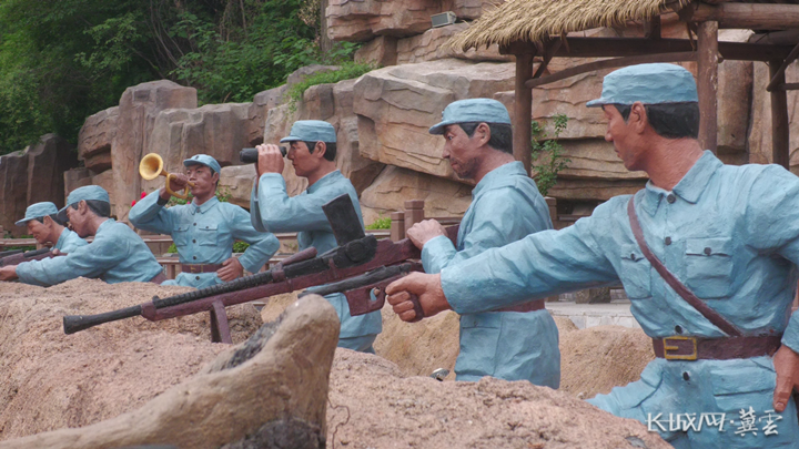 紅色記憶小鎮復建抗戰場景